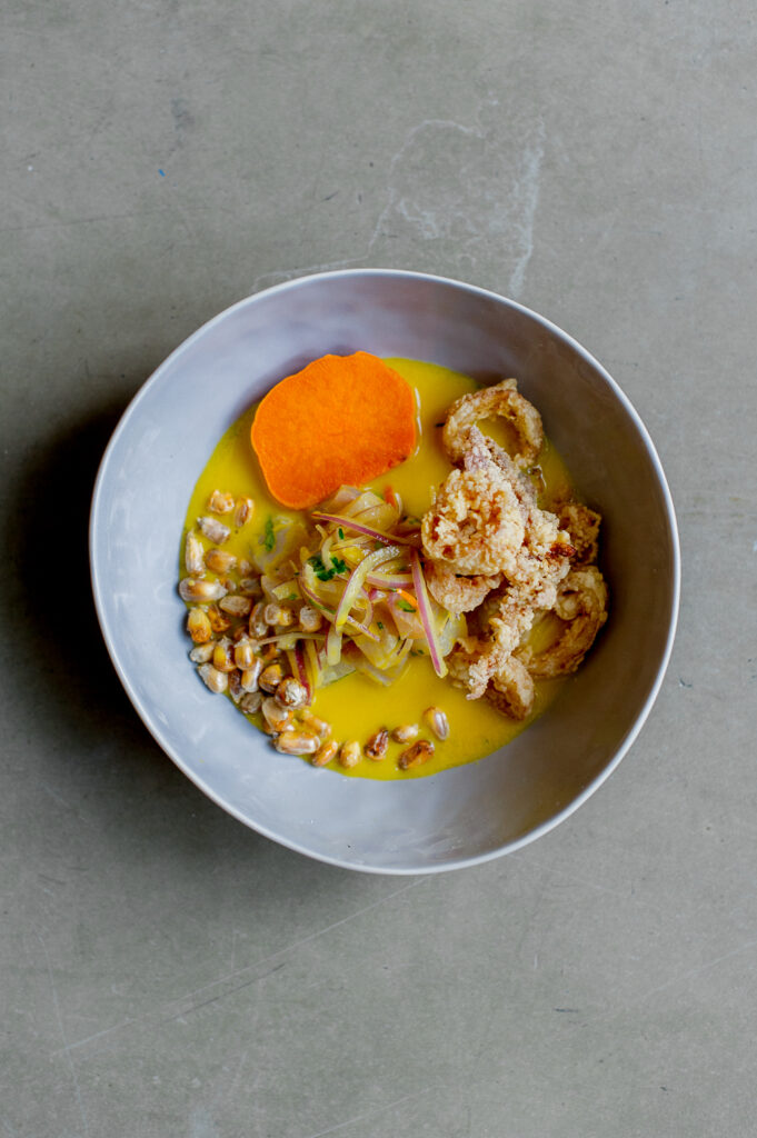 Peruvian Ceviche with sweet potatoes at a NYC restaurant, shot by food photographer Rebecca Hales
