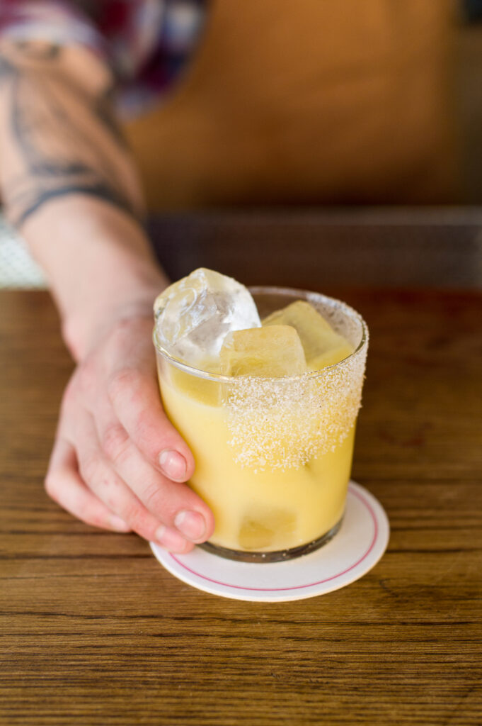 Cocktail with avocado at LLama Inn, shot by food photographer Rebecca Hales