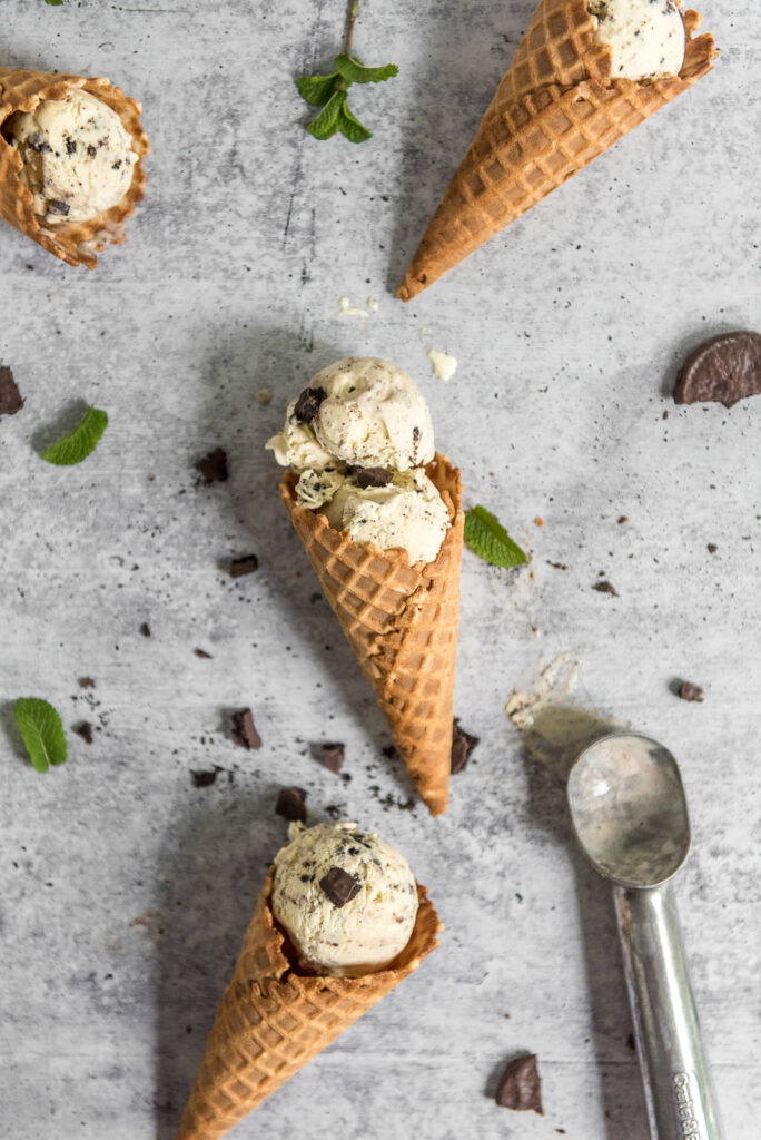 Back to Nature mint cookie ice cream, shot by food photographer Rebecca Hales