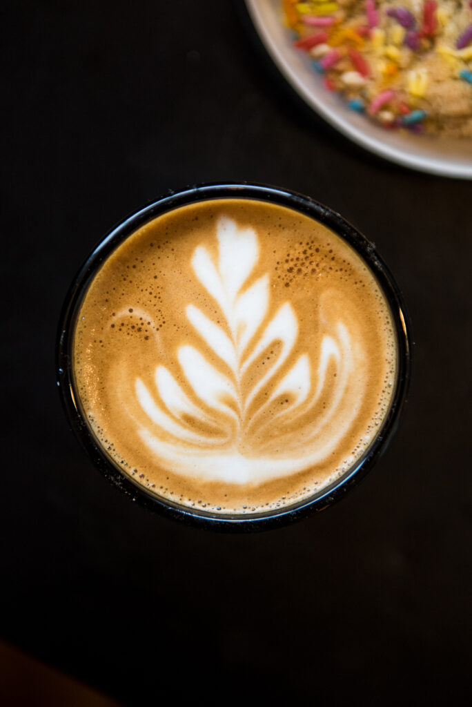 Latte at Silk City Coffee in Manchester CT